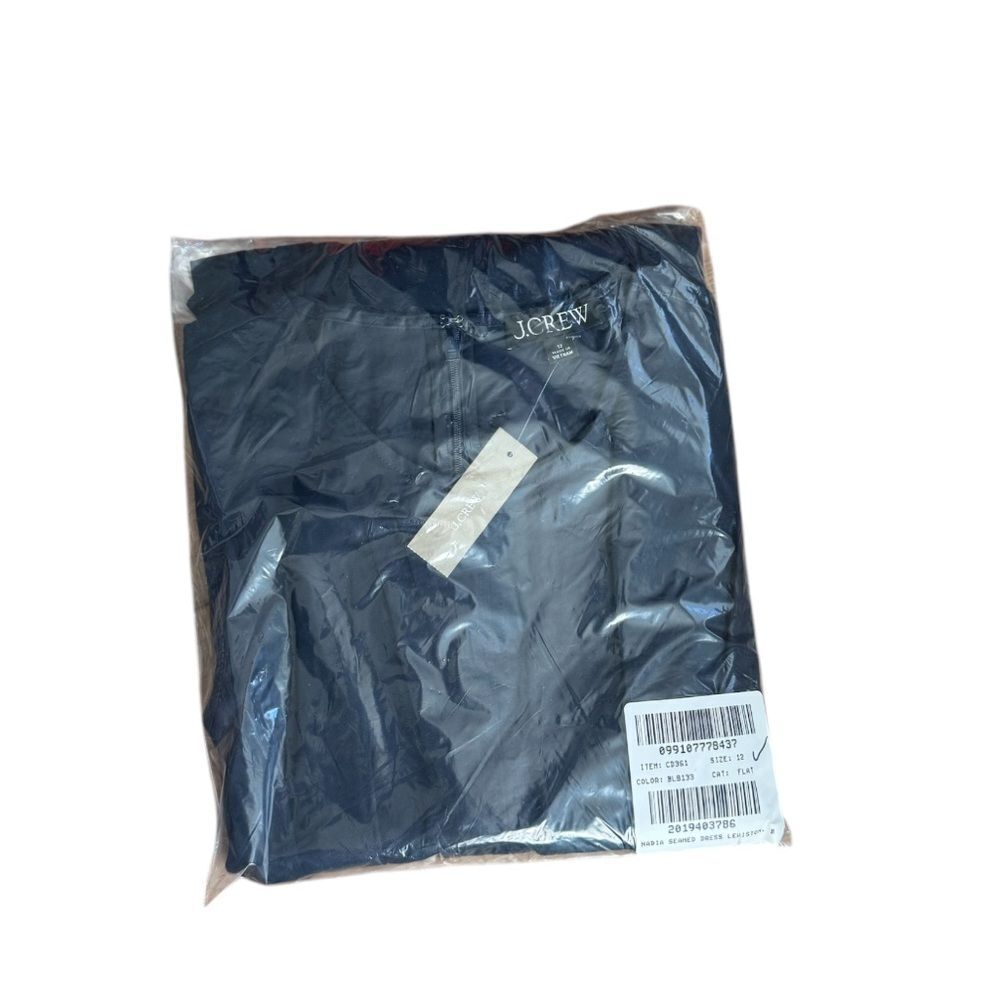NWT J CREW Pintuck midi dress in stretch twill in navy - Picture 7 of 7